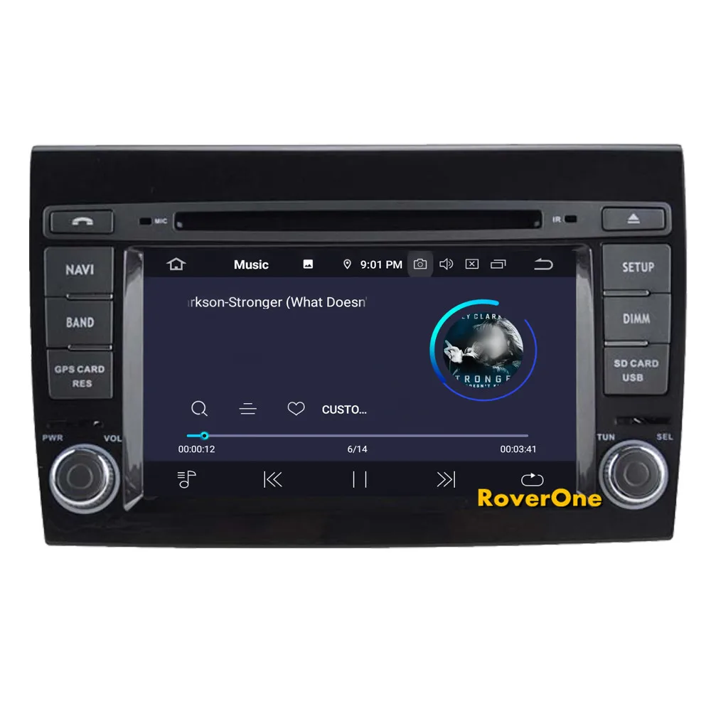 Discount RoverOne Car Multimedia System For Fiat Bravo 2007-2013 Android 9.0 Octa Core Autoradio GPS Stereo Bravo Media Multimedia 10