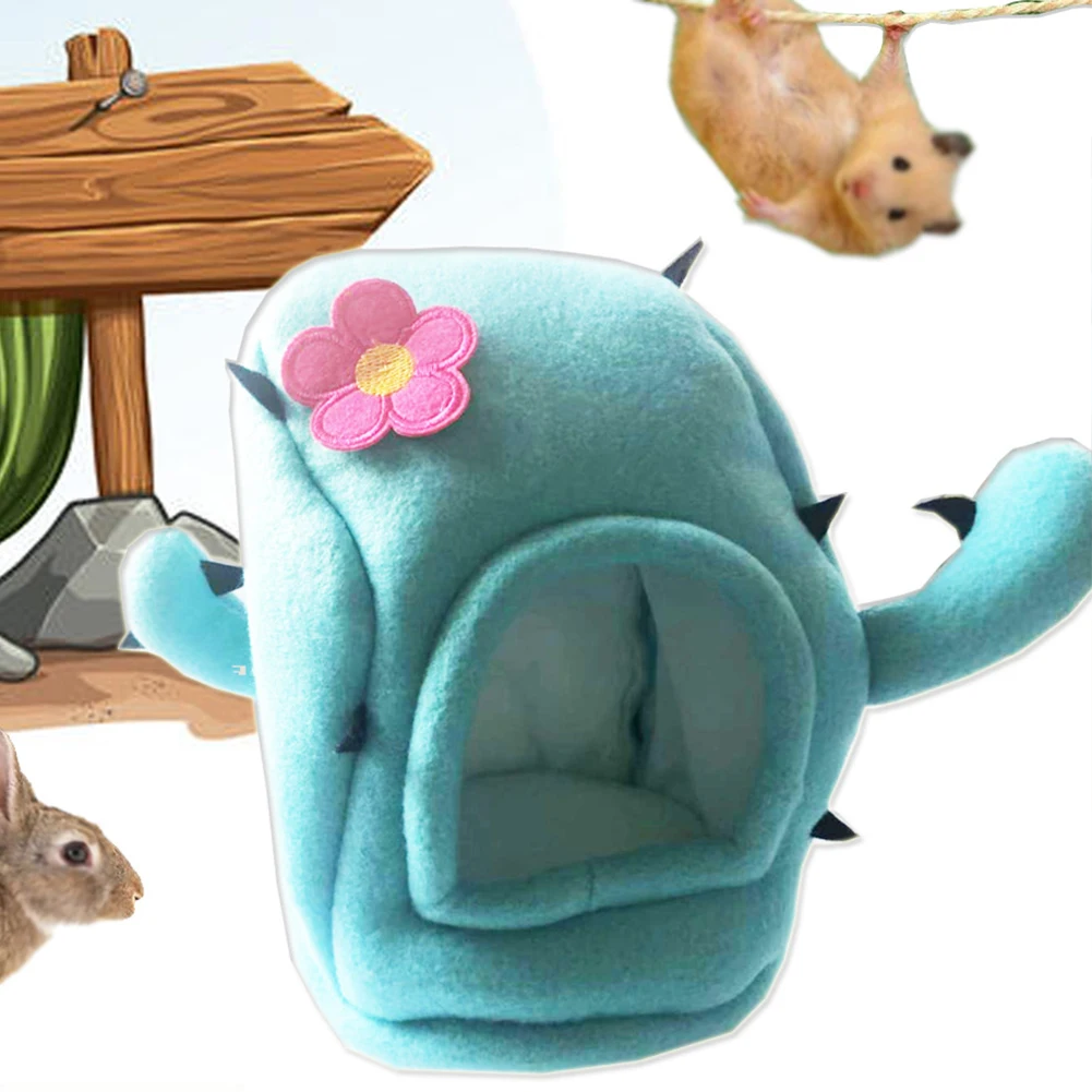 Winter Puppy Protective Practical Cage Rat Small Pets Hamster Bed Cute Living Nest Soft Free Standing Warm Cactus Shape