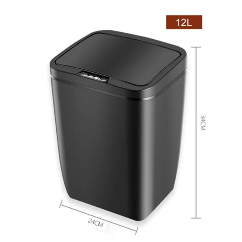 12L Stainless Steel Infrared Automatic Sensor Waste Bin Trash Can Kitchen Hotel