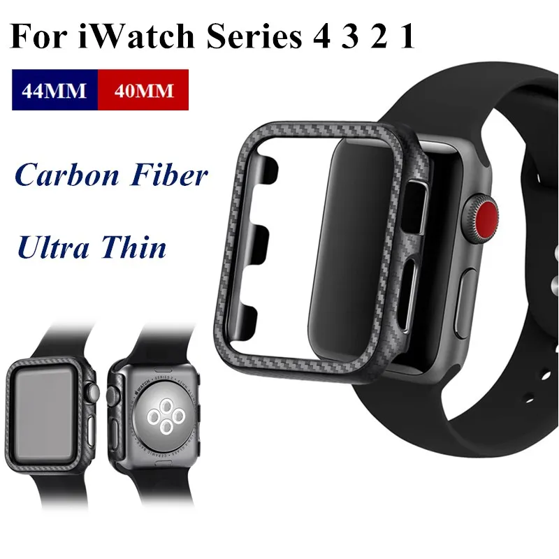 

For Apple Watch 44MM 40MM 42MM 38MM Light Carbon Fiber Hard PC Case Cover Protective Frame for iWatch Series 5 4 3 2 1 Bumper