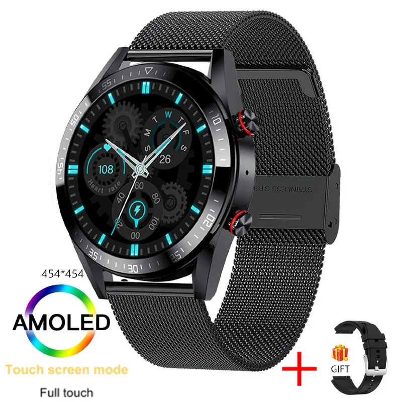 2022 New 454*454 Screen Smart Watch Always Display The Time Bluetooth Call Local Music Smartwatch For Men's Huawei Xiaomi Phone 