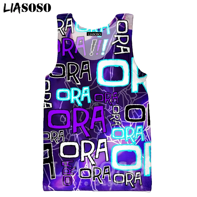 LIASOSO для мужчин и женщин Jolyne Cujoh Толстовка 3D принт аниме JoJo Необычные Приключения жилет с круглым вырезом майка без рукавов пуловер A317-03