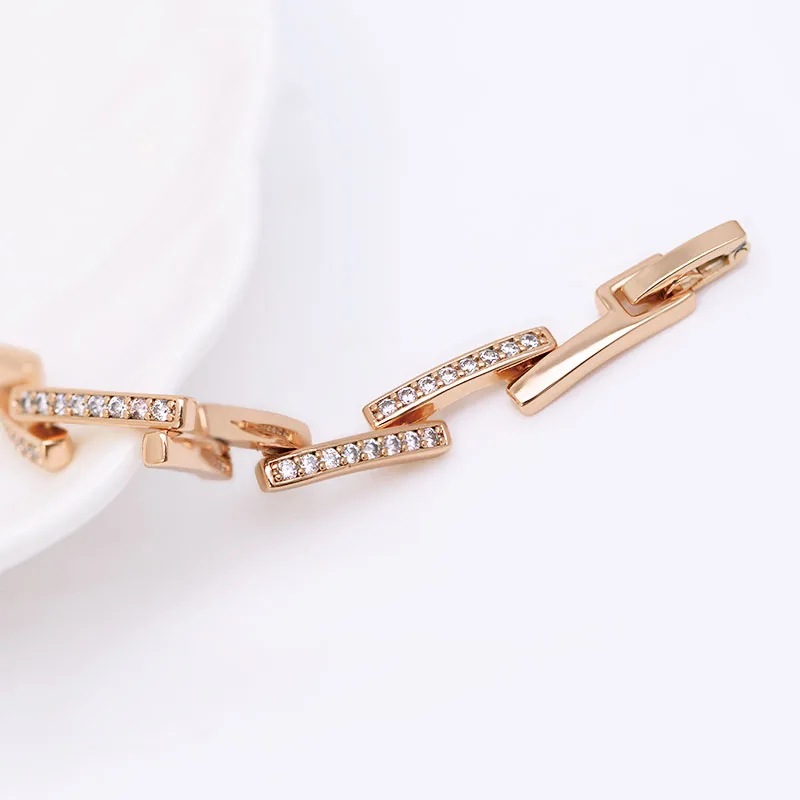 Zircon Bracelet 19 cm For Women Gold Color Fashion Jewelry Lead and Nickel Free
