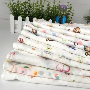 

10Pcs/lot Baby Bath Towels Cotton Gauze Flower Print New Born Baby Towels Soft Water Absorption Baby Care Towel Random Style