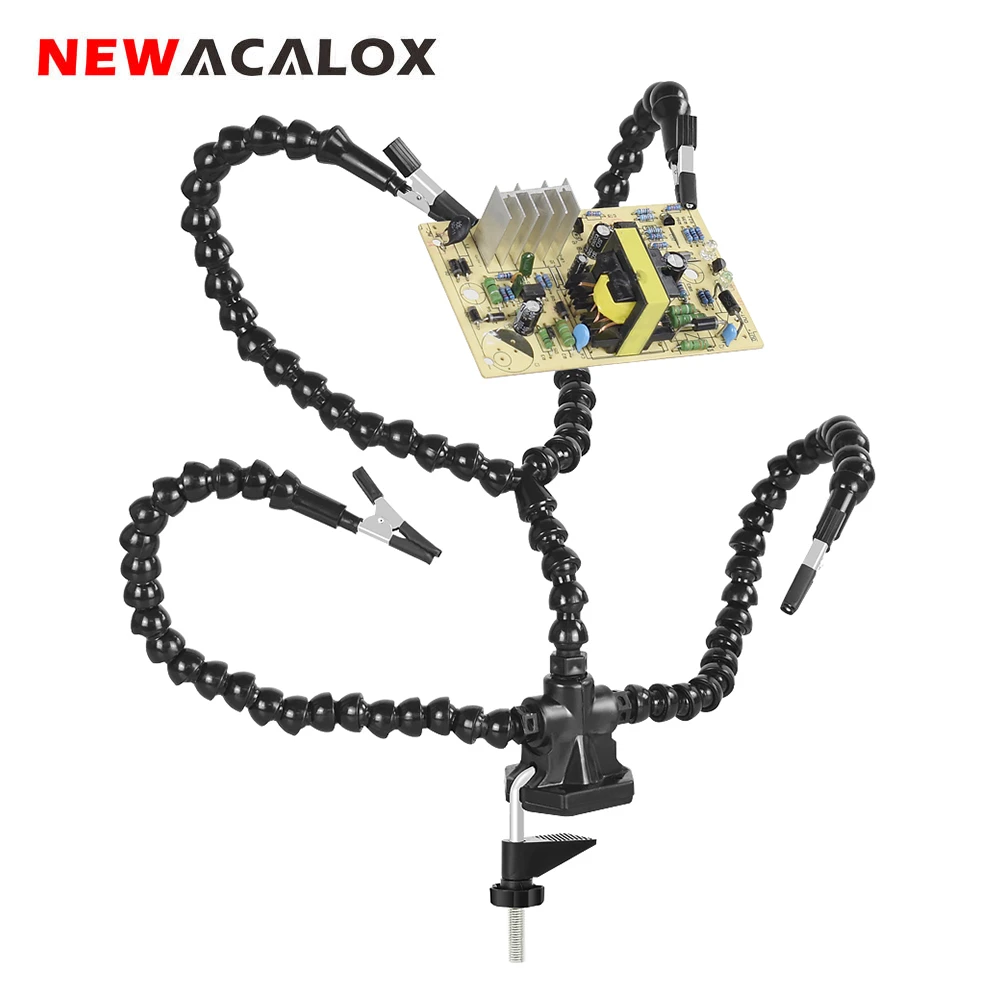 soldering stations NEWACALOX Multi Soldering Helping Hand Tool Table Clip Third Hand Soldering Stand Welding PCB Holder Flexible Arm Soldering Tool hot stapler plastic repair