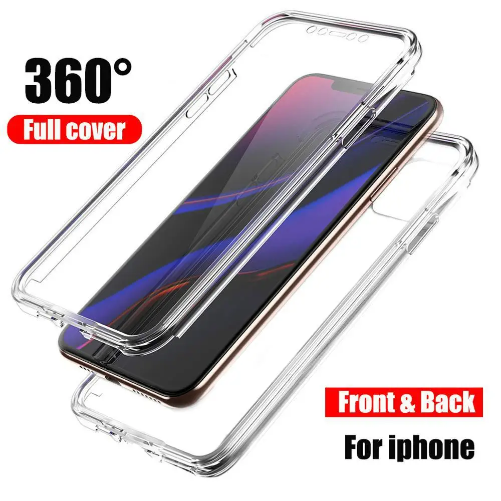 Front &amp Back Full Cover Case For iPhone 11 Pro Max XR X 7 8 6 6S Plus XS 5 5S SE Screen Protector Phone Cases |