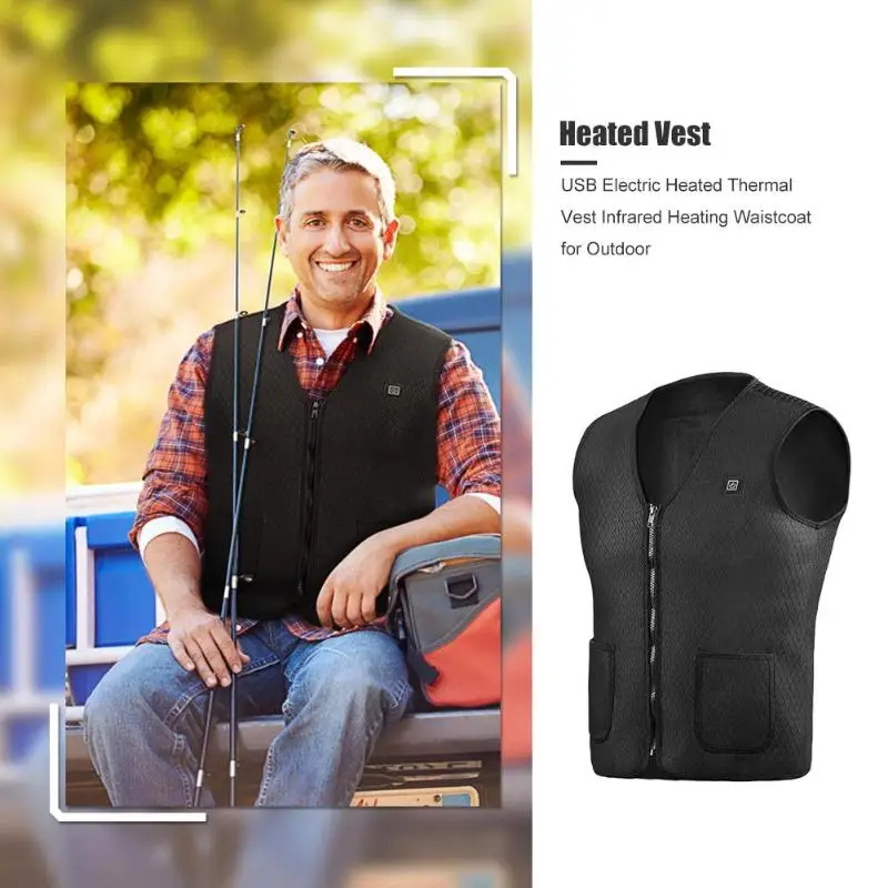 

Heated Vest Men Women USB Electric Outdoor Infrared Heating Unisex Thermal Waistcoat Smart Work Sports Heating Clothes