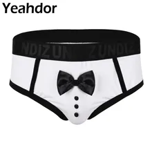 Мужское Мягкое хлопковое нижнее белье, Homme, цветные, комбинированные, милый галстук для смокинга, низкая посадка, трусы, нижнее белье, мужские сексуальные трусы для геев