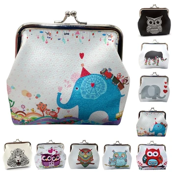 

1PCS Retro Coin Wallet Cute Cartoon Animal Clasp Closure Change Purse Mini Clutch PU Leather Pouch Bag for Women Girls