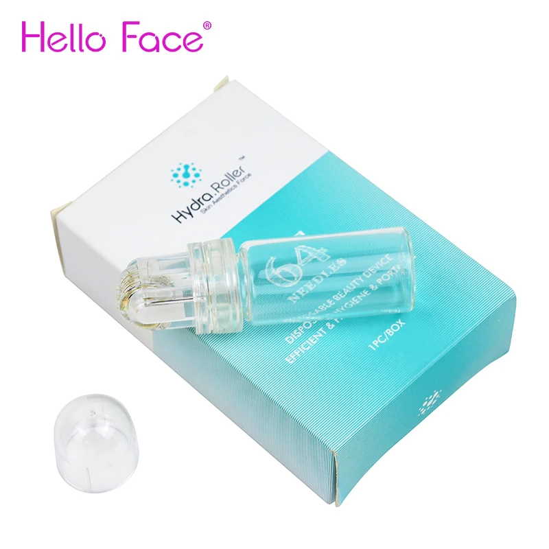 Derma Roller Hydra Roller 64 Pin Titanium Needles Tips Microneedle Roller E Applicatore Di Siero Per Microinfusione Per Viso Corpo Barba