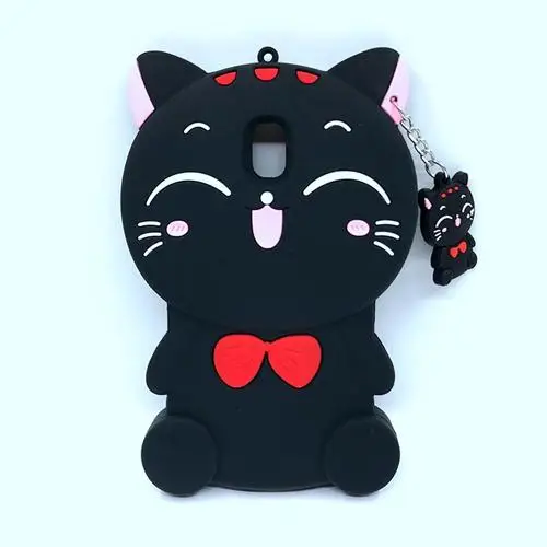 Lucky Cat Black Чехол для samsung J5 чехол милый 3D мультяшный Минни Кот Ститч силиконовый чехол для samsung Galaxy J3, J5, J7 года Pro EU чехол - Цвет: Lucky Cat Black