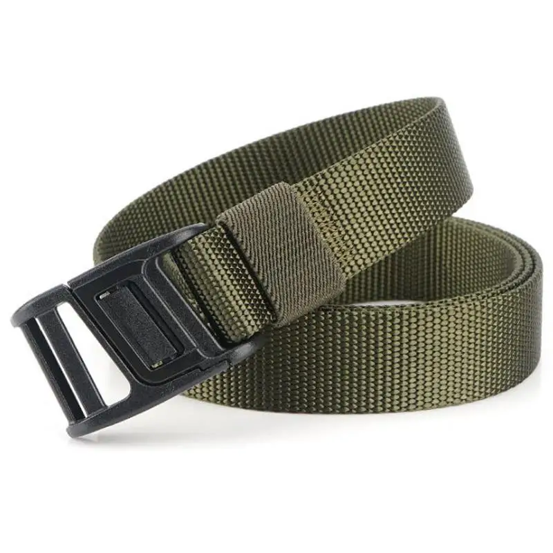 Армейский зеленый BOKADIAO Military Army Combat man Canvas Belt Magnetic buckle Tactical Belts For Men Nylon Outdoor Training Waistband male strap - Цвет: Армейский зеленый