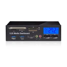 Многофункциональный медиа панель 5,25 дюймов компьютер передняя панель с eSATA/USB 3,0/Аудио/SD/TF/MS/CF/M2 светодиодный индикатор