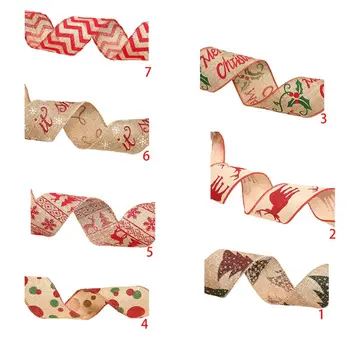 

Xmas Ribbon Letters Printing Christmas Tree Ornament Ribbons Holiday Party Decor