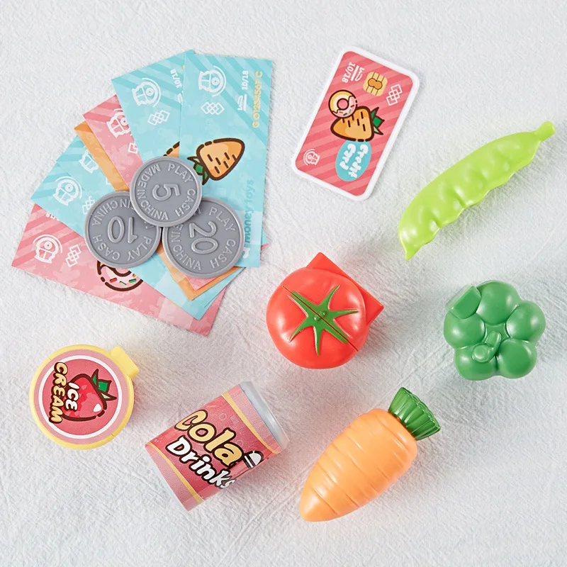  Beibigu Children Supermarket Cash Register Toy Set Model Cashier Desk Simulation Card Swiping Scann