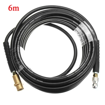 

6m High Pressure Washing Machine Pipe Plastic Water Heater Hose Car Wash Water Hose Pipe Connector Car Cleaning Washer (Black)