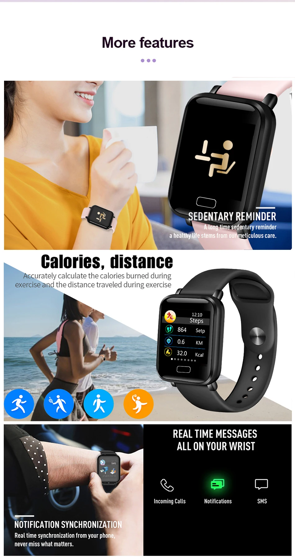 LIGE новейший женский умный Браслет монитор сердечного ритма спортивные часы фитнес-трекер водонепроницаемые Смарт-часы мужские wo мужские для Android IOS