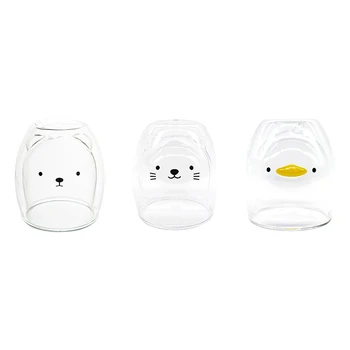 

Double-Layer Coffee Cup Glass And Mug Cute Animal Tumbler Handmade Mug Line Child Girl