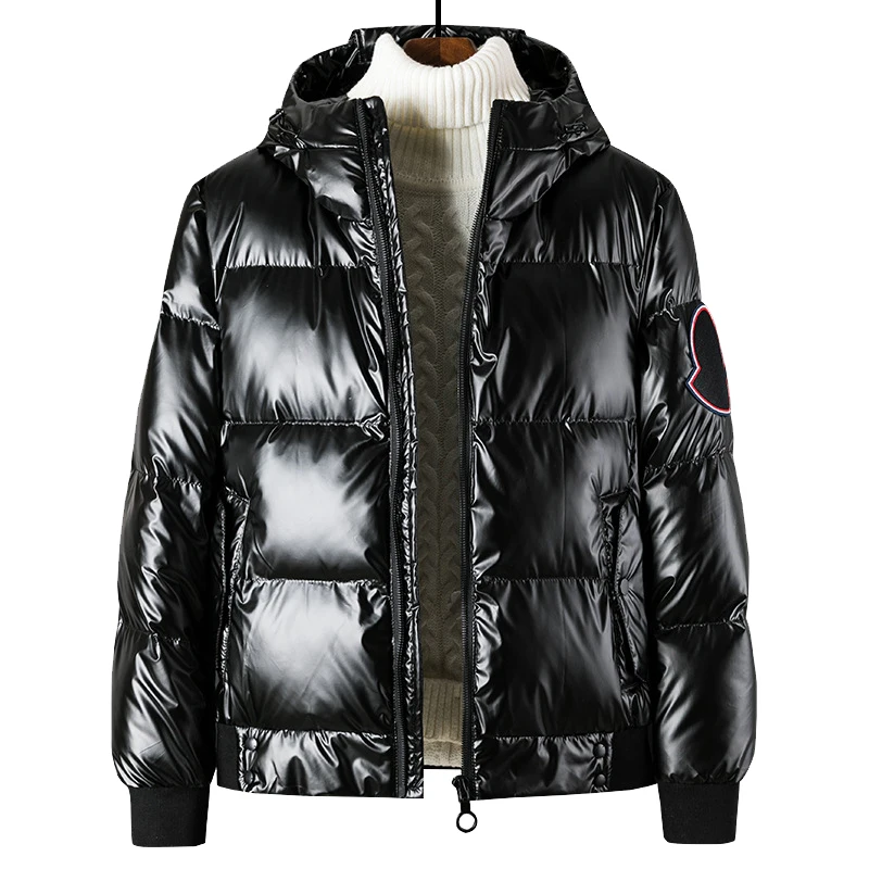 

Winter Jacket Mens Thermal Thick Coat Snow Male Warm Outwear Fashion PU Leather Zippered Down Jacket for Men ZJ55