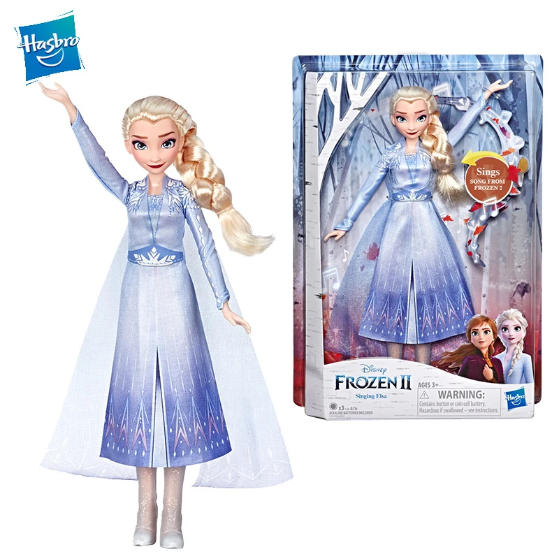 Hasbro disney Frozen 2 Поющая Эльза Анна Модная Кукла с музыкой в фиолетовом платье лучший праздник подарок на день рождения для детей