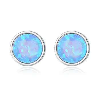 

SANYU 925 Sterling Silver Brightly Round Opal Stud Earrings for Women Three Color Girls Dating Party 925 Earrings Jewelry Gifts