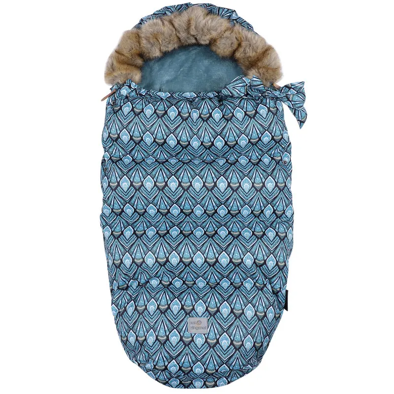 Детский спальный мешок для коляски, кровать для младенцев, толстый теплый конверт для инвалидной коляски, спальные мешки, муфта для ног, Модный зимний спальный мешок для новорожденных - Цвет: Blue print