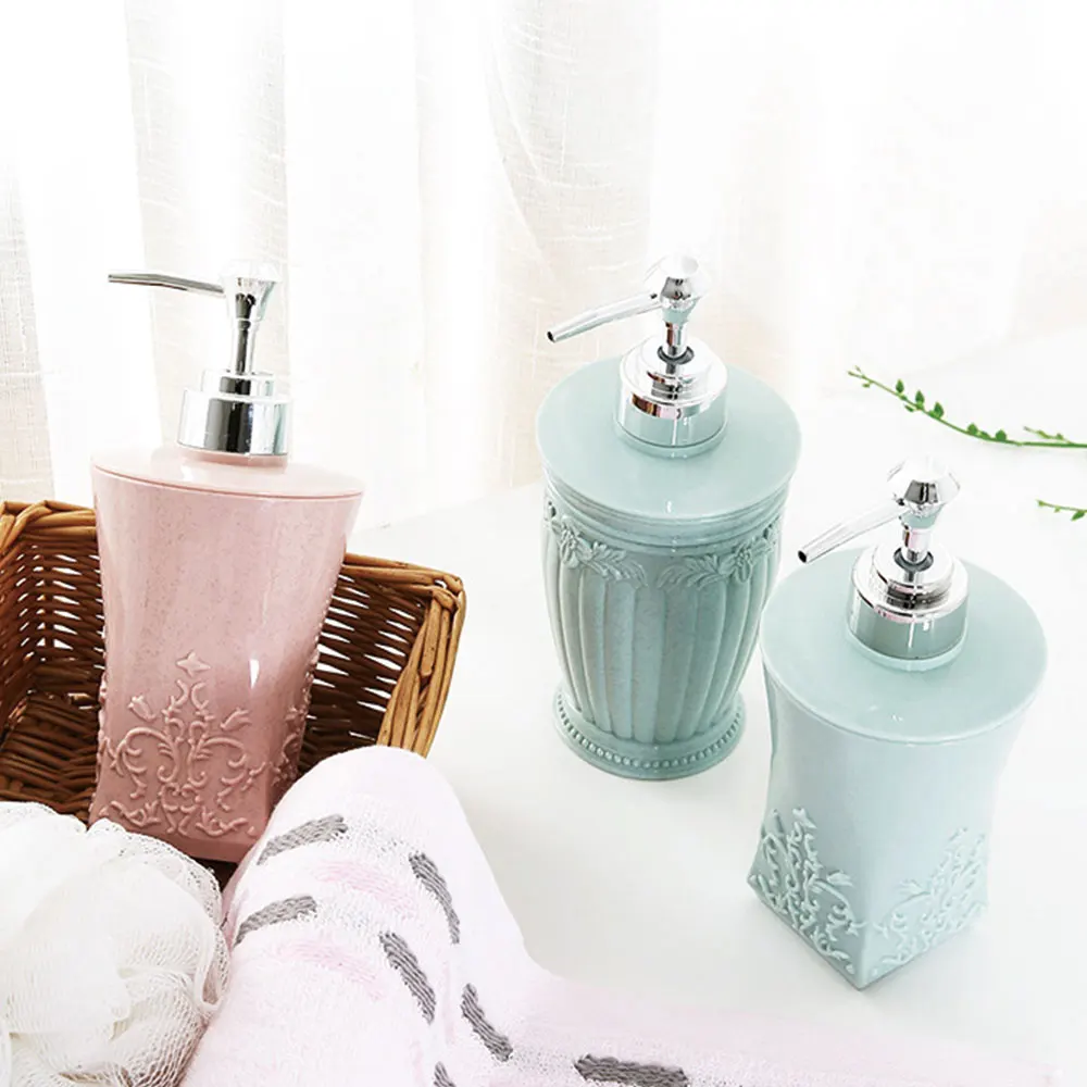 400ML European-style Carved Shower gel bottled Liquid Soap Whipped Points Bottling Shampoo Lotion Shower Gel Pump Bottles