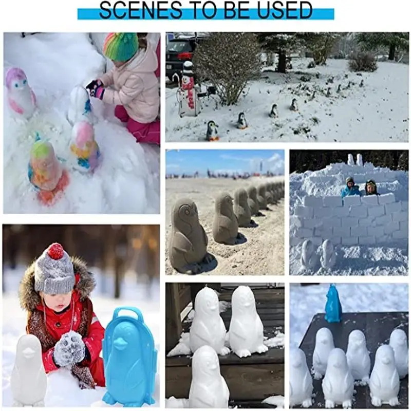 Summer Beach Toy Penguin Sand Mold Sand Maker Outdoor Activities DIY 3D Penguin Shape Playing Snow Snowball Mould Kids Adult Toy
