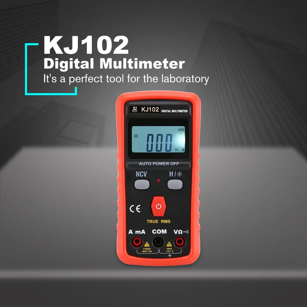 KJ102 1999 отсчетов Цифровой мультиметр автоматический диапазон True RMS AC/DC Вольт Ампер Ом Сопротивление непрерывности NCV тестер удержания данных
