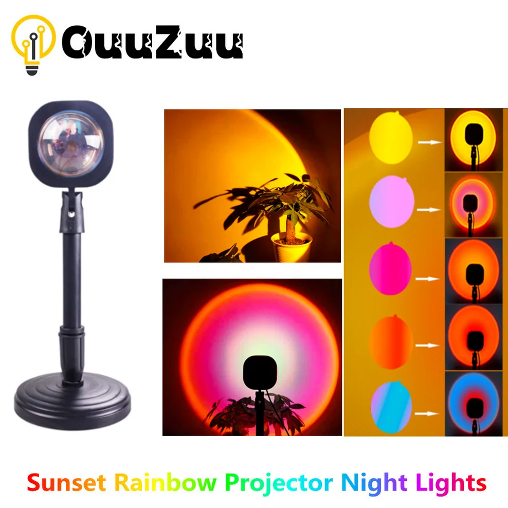 

USB Sunset Lamp Sunset Projector Mood Light Living Room Bedroom Night Light Room Decor Bar Atmosphere Photography Background