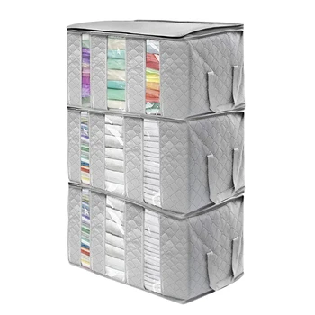 

Non-woven Clothes Storage Bag Folding Quilt Storage Box Dust-proof Clothes Quilt Bag Holder Organizer Save Space