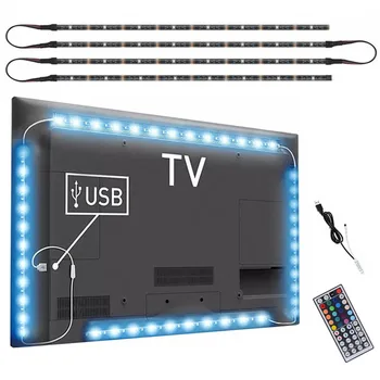 

RGB USB LED Strip Light SMD 5050 Chip Flexible For TV Desktop Computer Background Good Light Set DC5V 30 leds/m