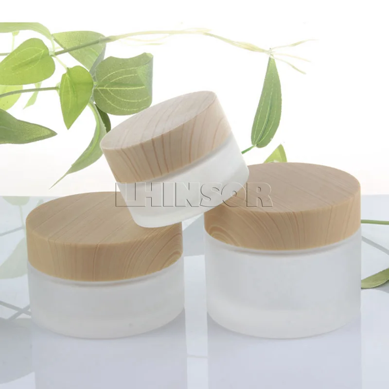 Grão de Madeira Tampa de Vidro Spray de Garrafa de Imprensa Bomba de Loção Frascos de Creme Recipientes de Embalagem de Cosméticos Lote Fosco Garrafas Vazio 5 Pçs - 11 Garrafas reutilizáveis