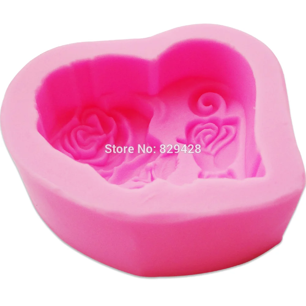 Kaymiklee S102 в форме сердца розы I love you силиконовые формы для мыла форма для мыла глиняная форма соль плесень 8*6,8*3,3 см