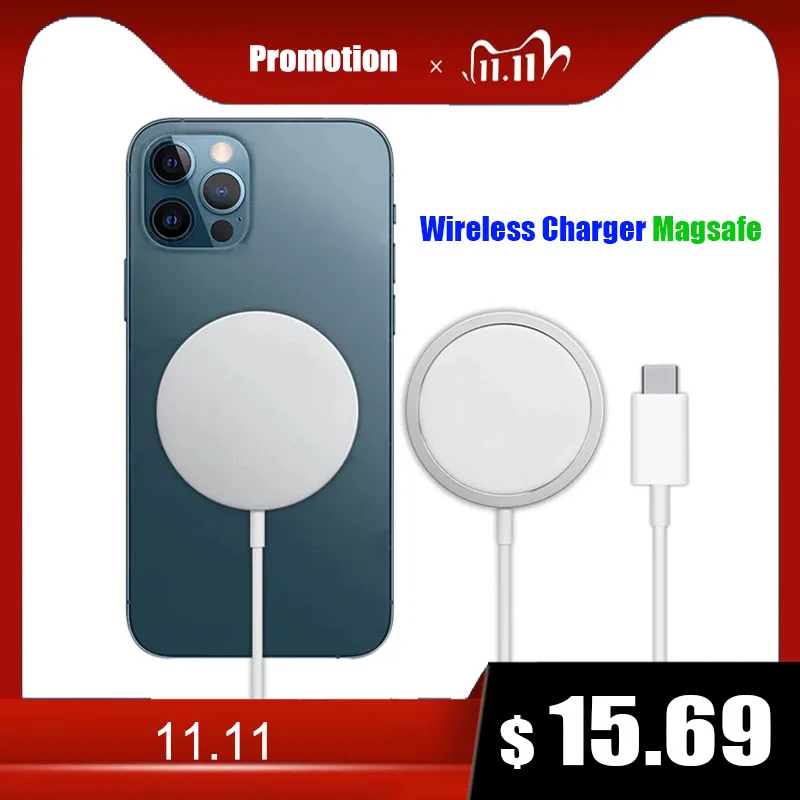 

15W Magnet Wireless Charger for iPhone12 Pro Max Mobile Phone Magnetic Charger Magsafe For iPhone 12 Mini