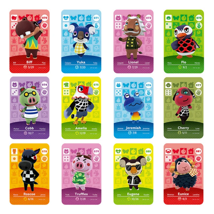

New Horizons Amiibo Animal Crossing Card For NS Switch 3DS Game Marshal Card Set NFC Cards Series 1 (061-090)