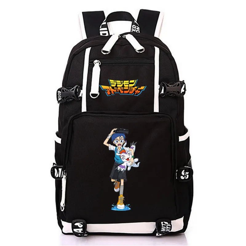 Рюкзак для подростков с принтом Digimon Adventure mochila, школьная сумка с цифровым монстром, дорожная сумка, Холщовая Сумка для ноутбука для мужчин и женщин