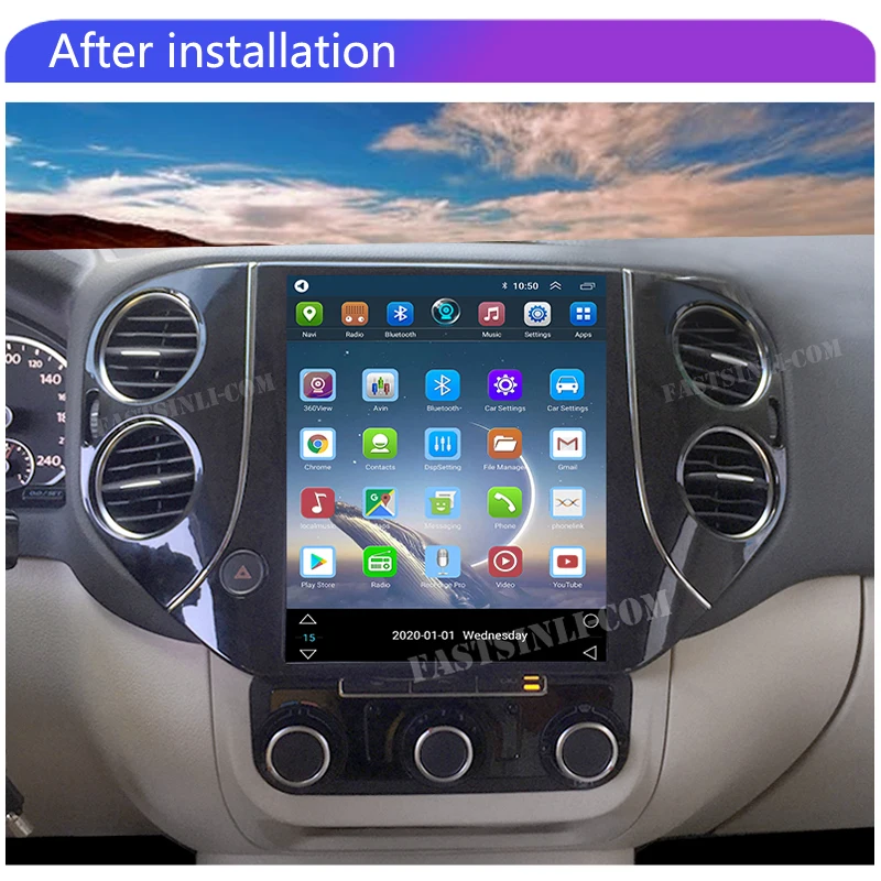 Для Volkswagen Tiguan 1 NF Tesla style screen 2007 2016 автомобильное радио мультимедийный видеоплеер