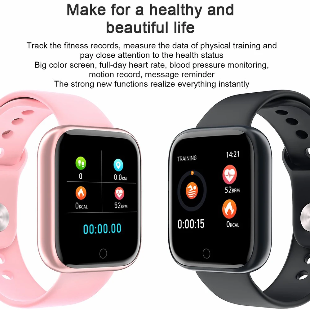 T80 smart fitness bracelet men color touch screen smart band fitness tracker heart rate monitor blood pressure health wristband