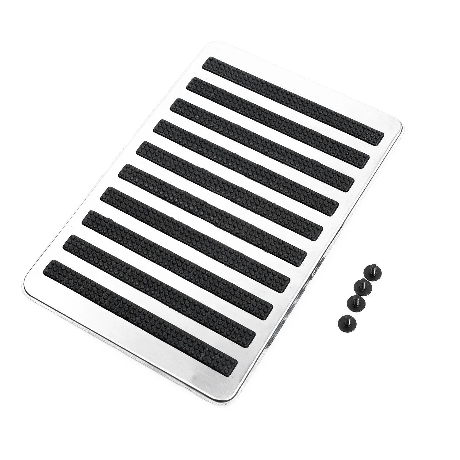 

Universal Car Floor Carpet Mat Patch Foot Heel Plate Mat Pedal Pad Non-slip Mat Stainless Steel +Rubber 23.5X16cm