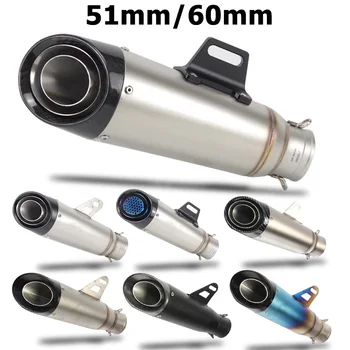 

38-60.5mm Universal Motorcycle Exhaust Muffler Tip Pipe Silp On Modified 310mm Stainless Steel Silencer Exhaust