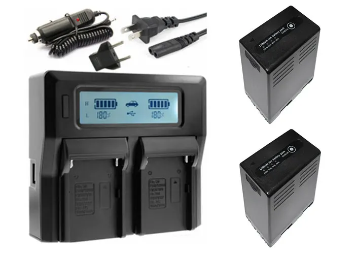 Черный 2x BP-U65 BP U65 BP-U90 BP-U30 BP-U60 Батарея с D-tap Функция+ ЖК-дисплей Dual USB Зарядное устройство для sony PMW-150 PMW-EX1 EX3 EX280 EX260 - Цвет: Черный