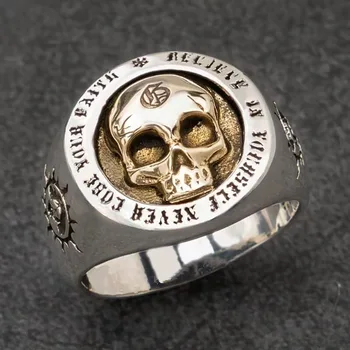 

Vintage Domineering Skull Rings for Men Trendy Hip-hop Skull Ring Heavy Metal Punk Rock Ring Gift Biker Steam Motorcycle Jewely