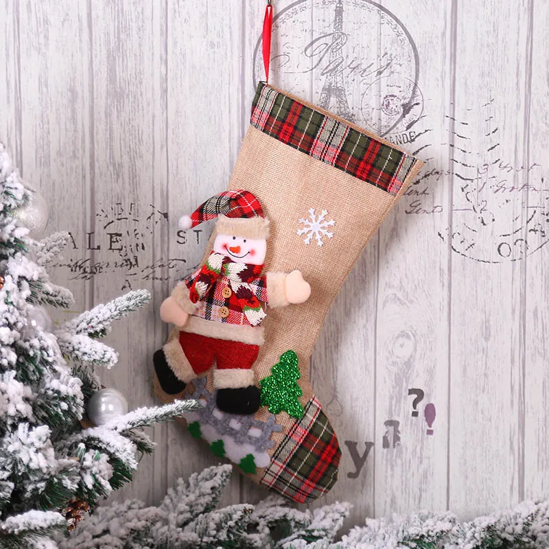 Новинка; Рождественский подарок; большие рождественские гольфы для танцев; мини-носок; Санта-Клаус; Подарочная сумка; Рождественская елка; подвесной декор; JY - Цвет: B