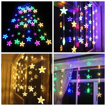 

ztou 2.5M Christmas LED String Light AC220V EU Romantic Fairy Star Curtain13 LED String Light For Party Wedding Garland Lighting