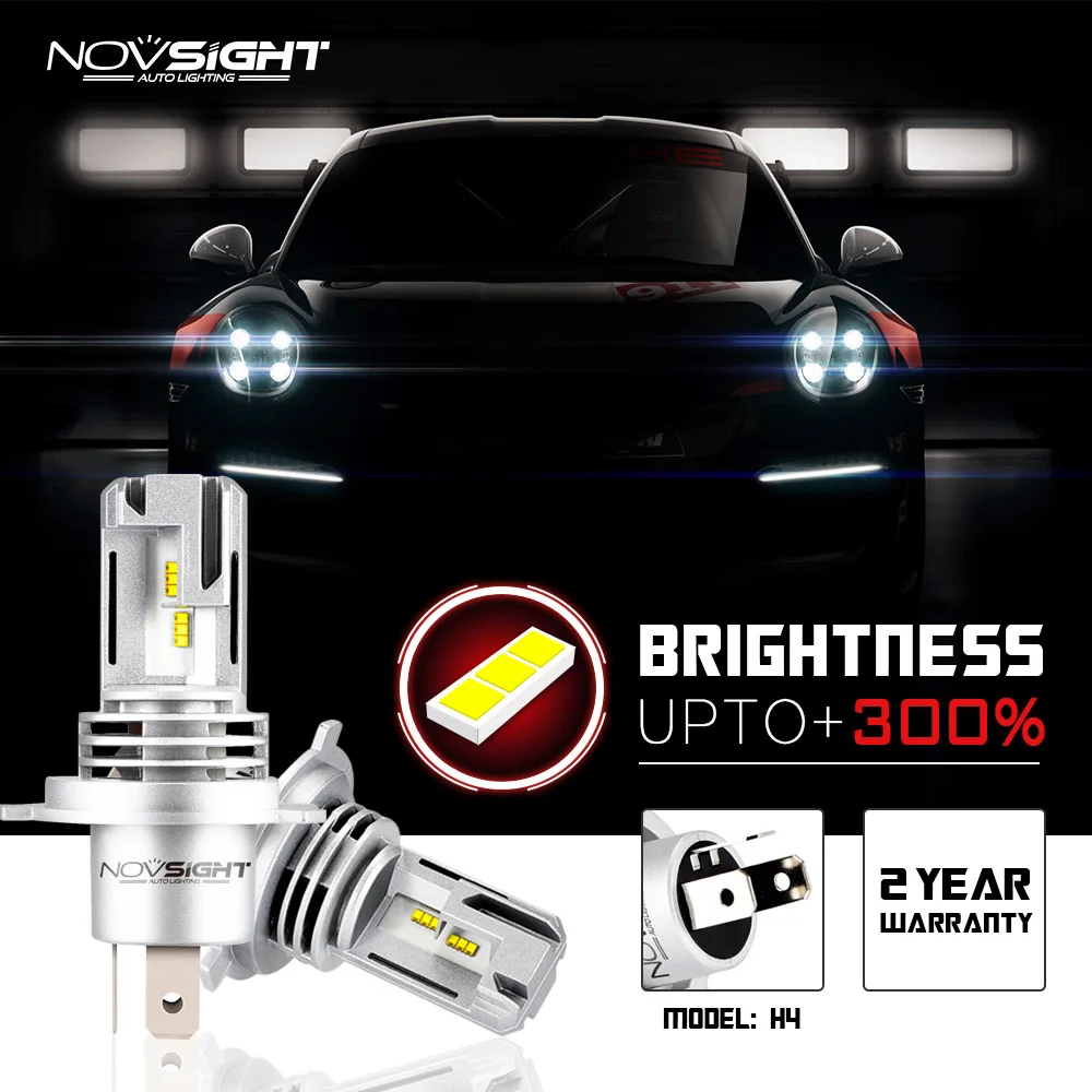 

NOVSIGHT Car Headlight led H4 Hi/Lo Beam H7 LED H11 H8 H9 HB3 HB4 Auto Headlamp 55W 10000LM 6000K Fog Light Bulbs