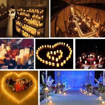 

24pcs LED Heart Shape Candles Simulation Multicolor Flashing Color Flame Tea Light Valentine Proposal Festival Party Decor