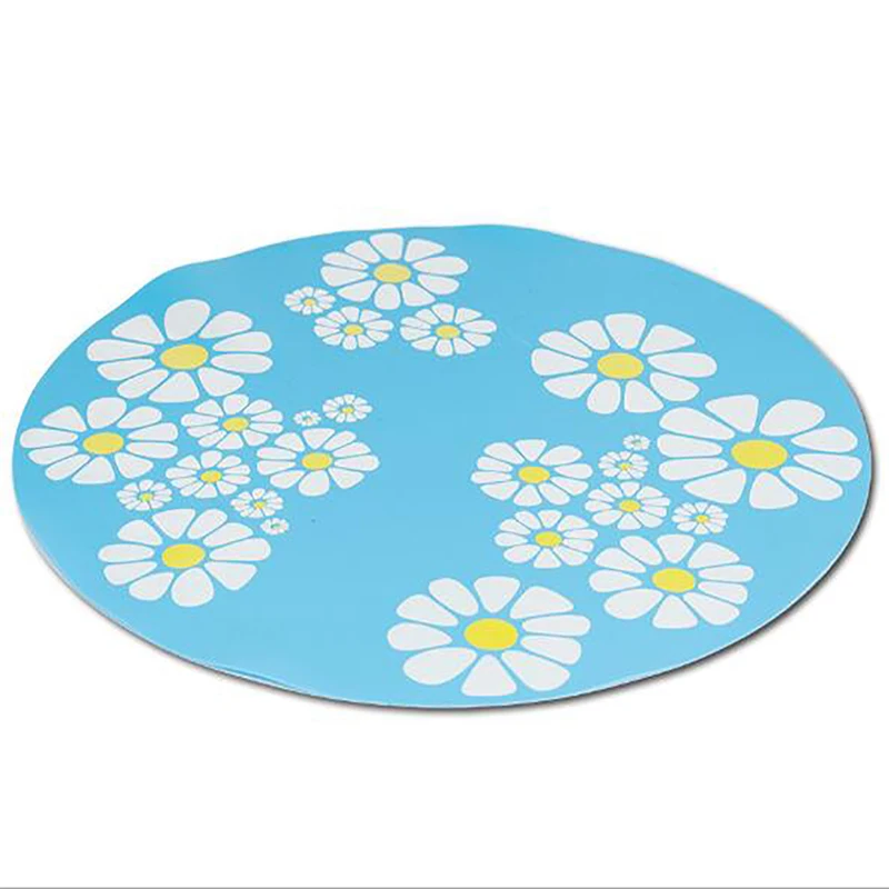 Круглый водонепроницаемый силиконовый напольный коврик маленький цветочный