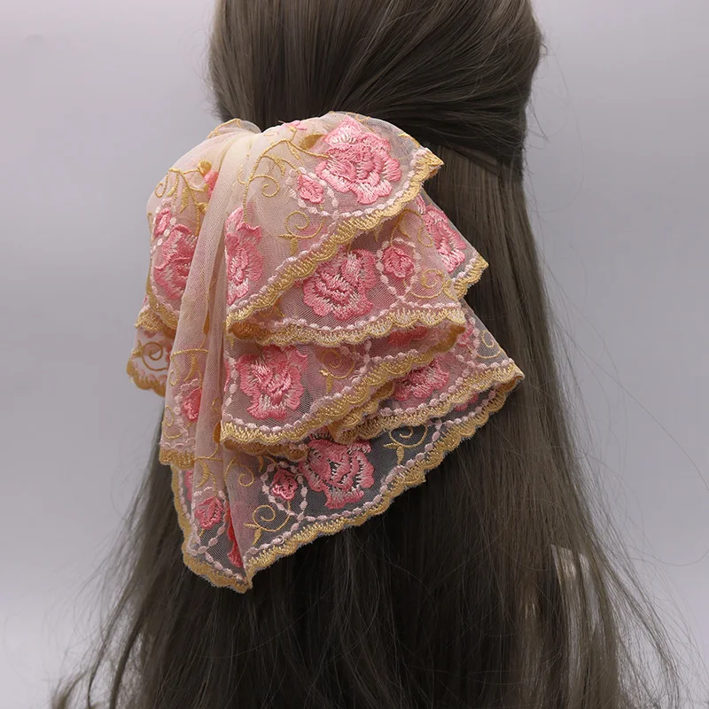 Милая Лолита Kawaii бант Кружевная повязка на голову фея косплей заколка для волос повязка для волос аксессуары для волос ручной работы украшения для волос