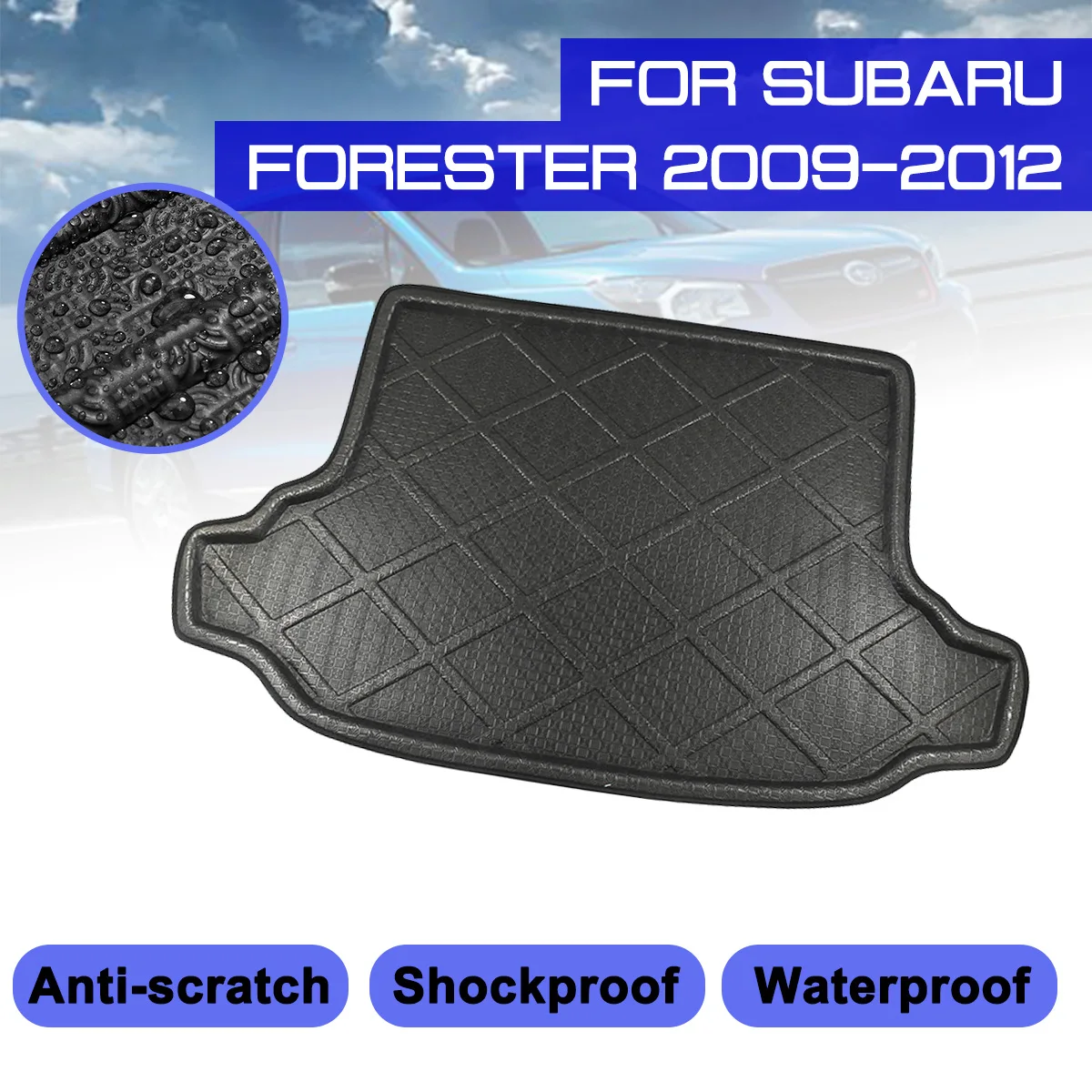 Коврик для багажника автомобиля Subaru Forester 2009-2012 водонепроницаемый коврик